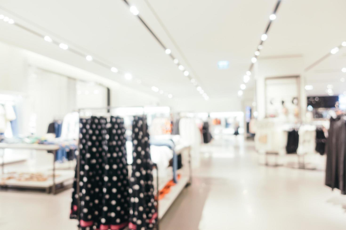 abstrakte Unschärfe und defokussiertes Einkaufszentrum des Kaufhausinnenraums foto