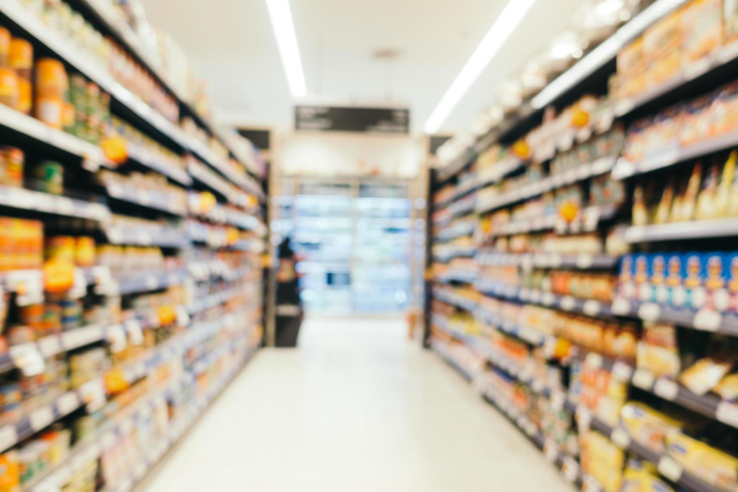 abstrakter Unschärfe-Supermarkt im Einkaufszentrum und im Laden foto