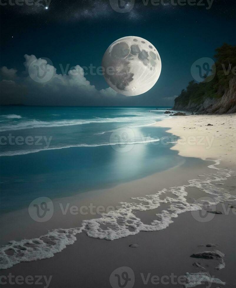 Mond Meer Strand foto
