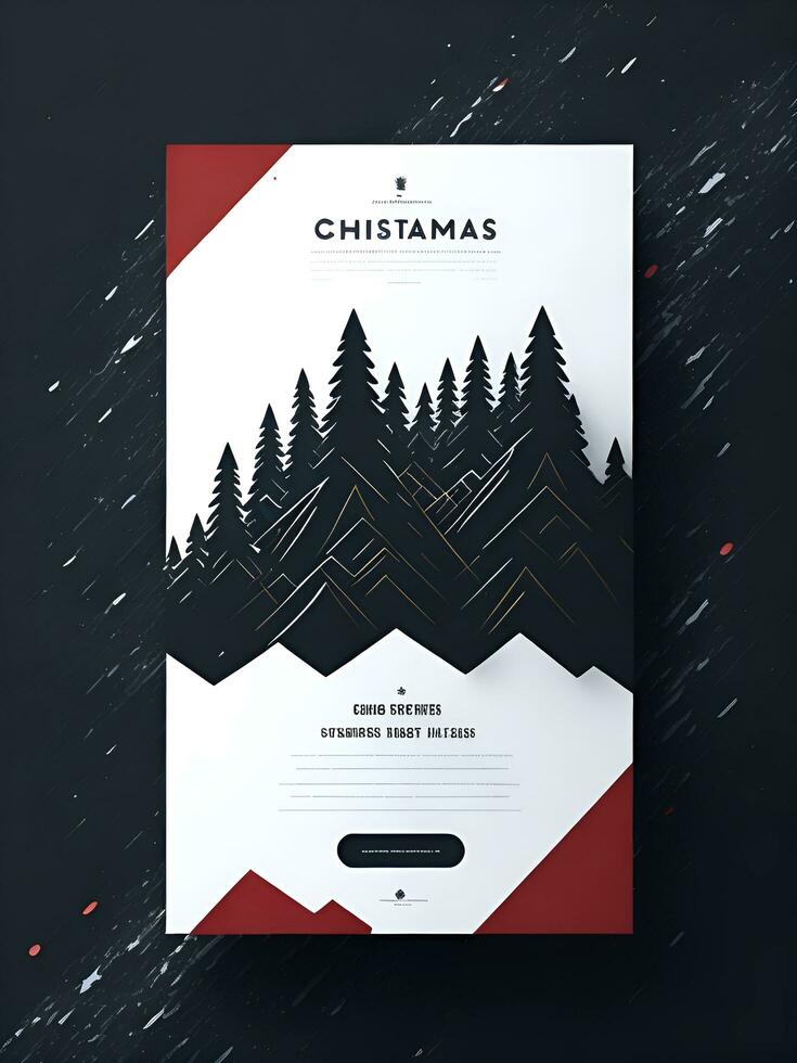 glücklich Weihnachten Flyer Design, generativ ai foto
