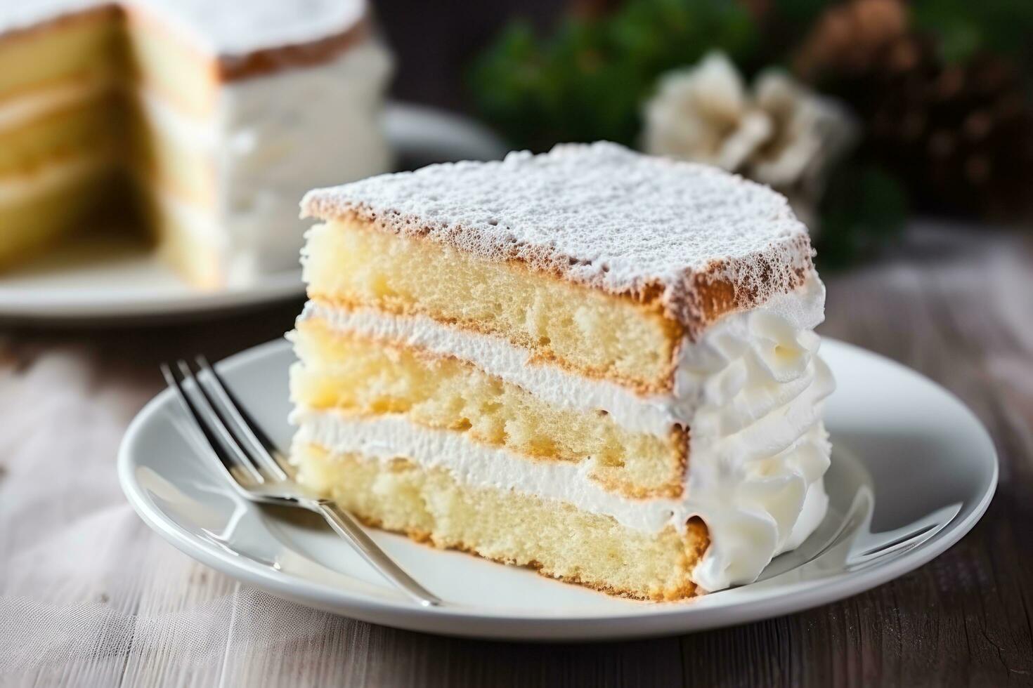 Weiß Koje Kuchen Lügen auf das Tabelle foto