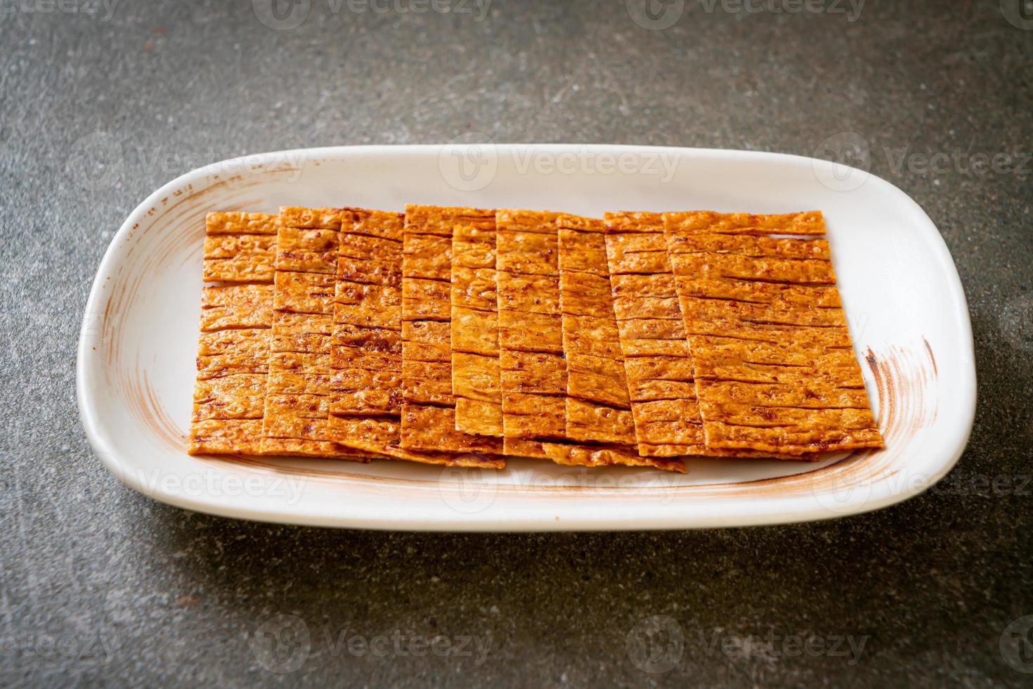 Tintenfisch-Meeresfrüchte-Snack auf dem Teller foto