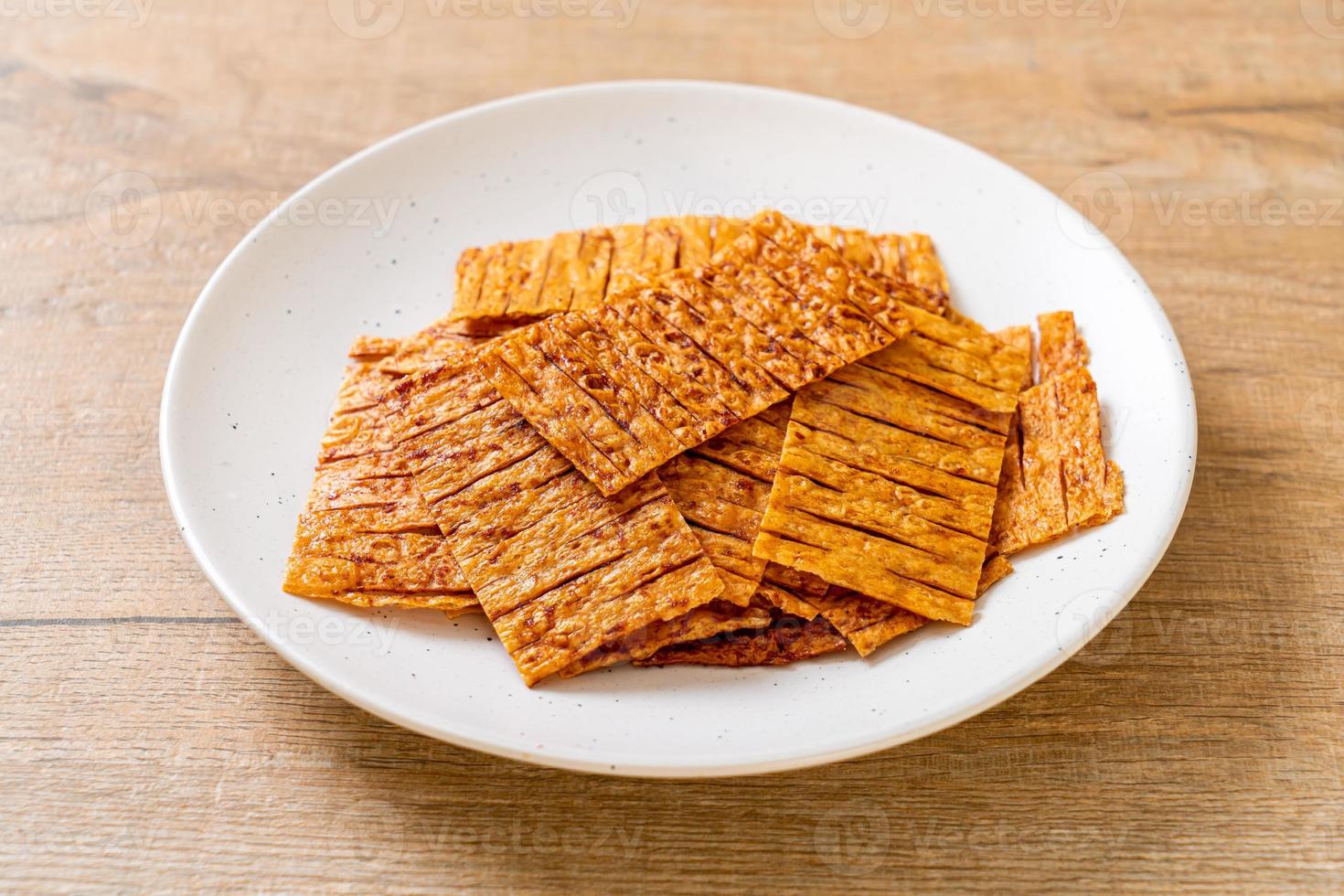 Tintenfisch-Meeresfrüchte-Snack auf dem Teller foto