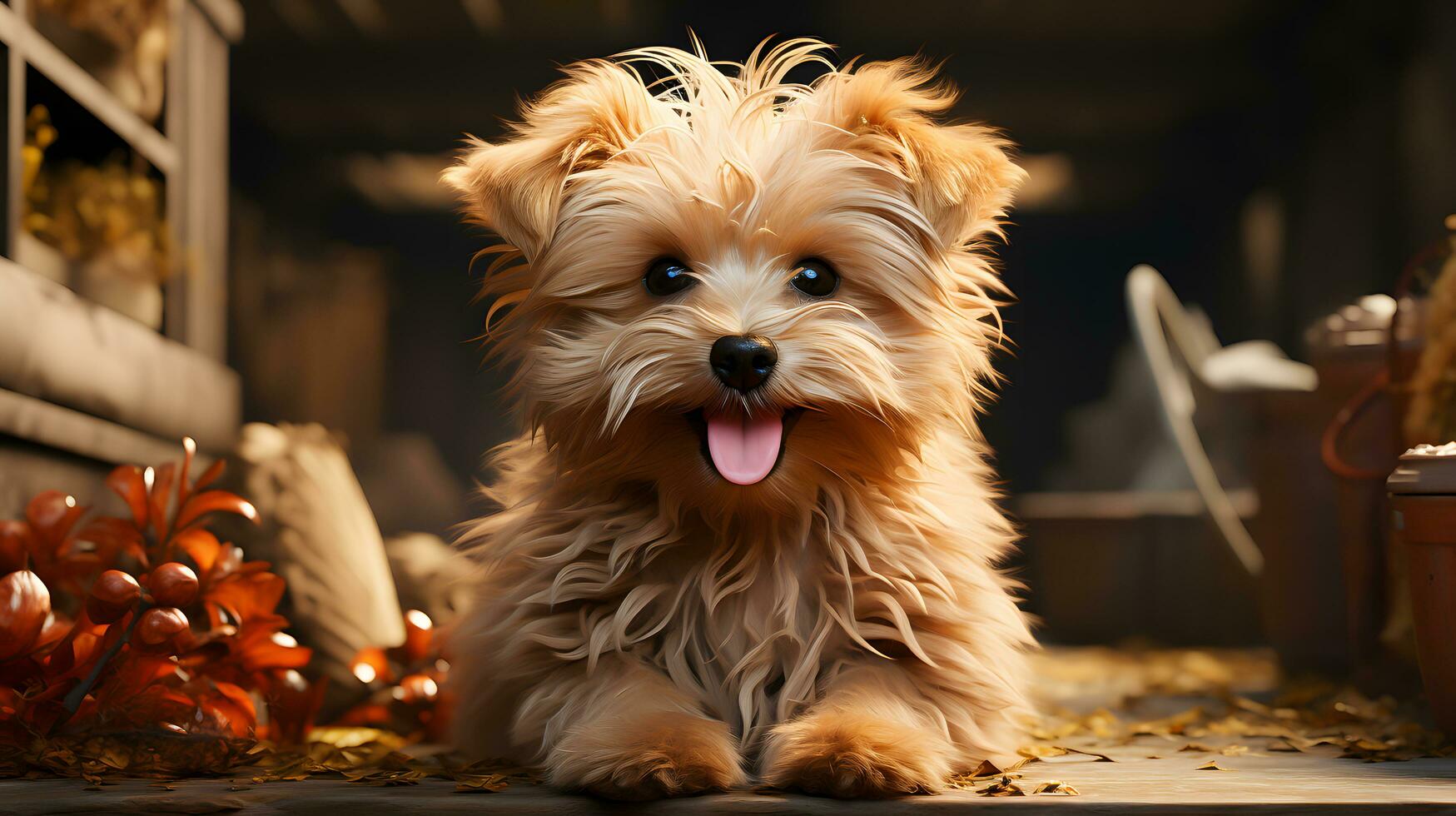 süß Hund auf Haustier thematisch Hintergrund, ai generativ foto