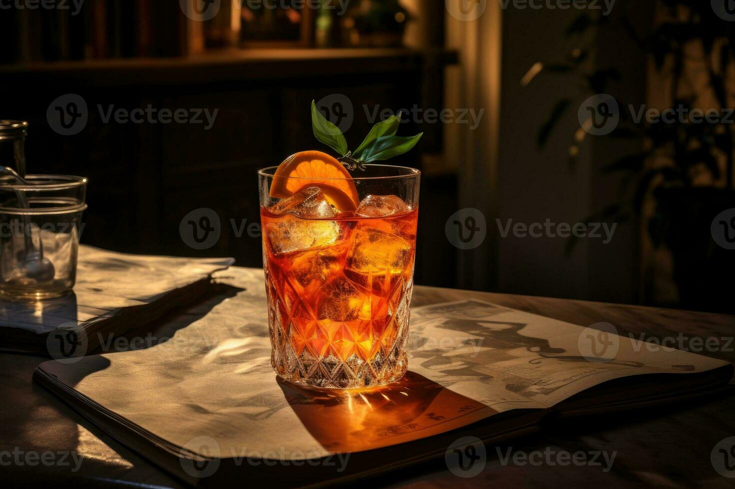 Sommer- Zitrusfrüchte kalt Alkohol trinken Aperol Spritz. foto