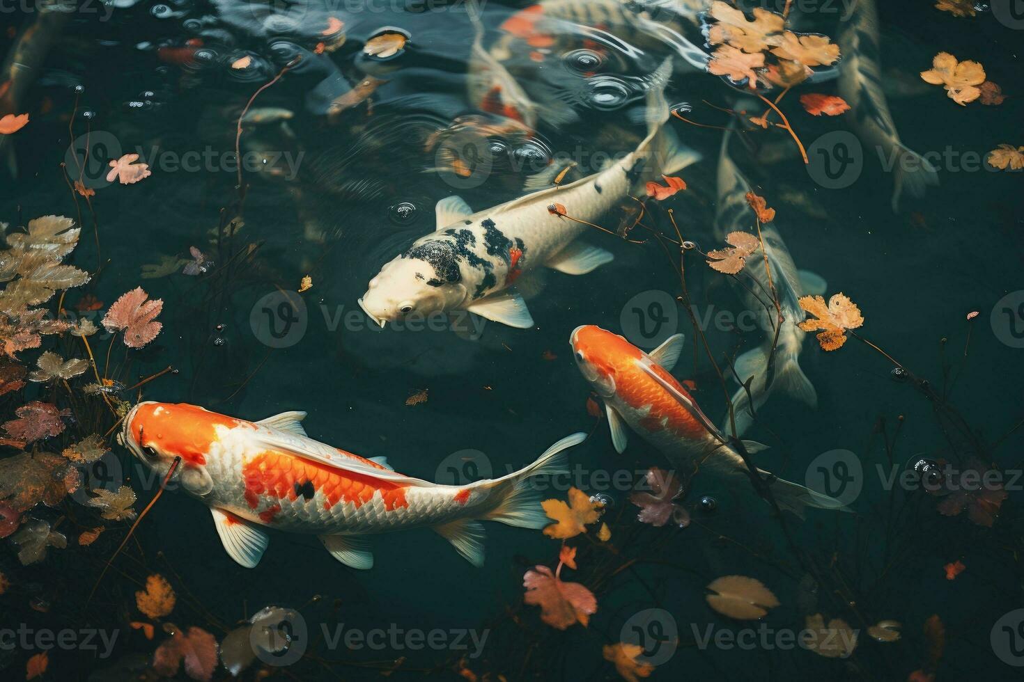 japanisch Fische unter Wasser Teich foto