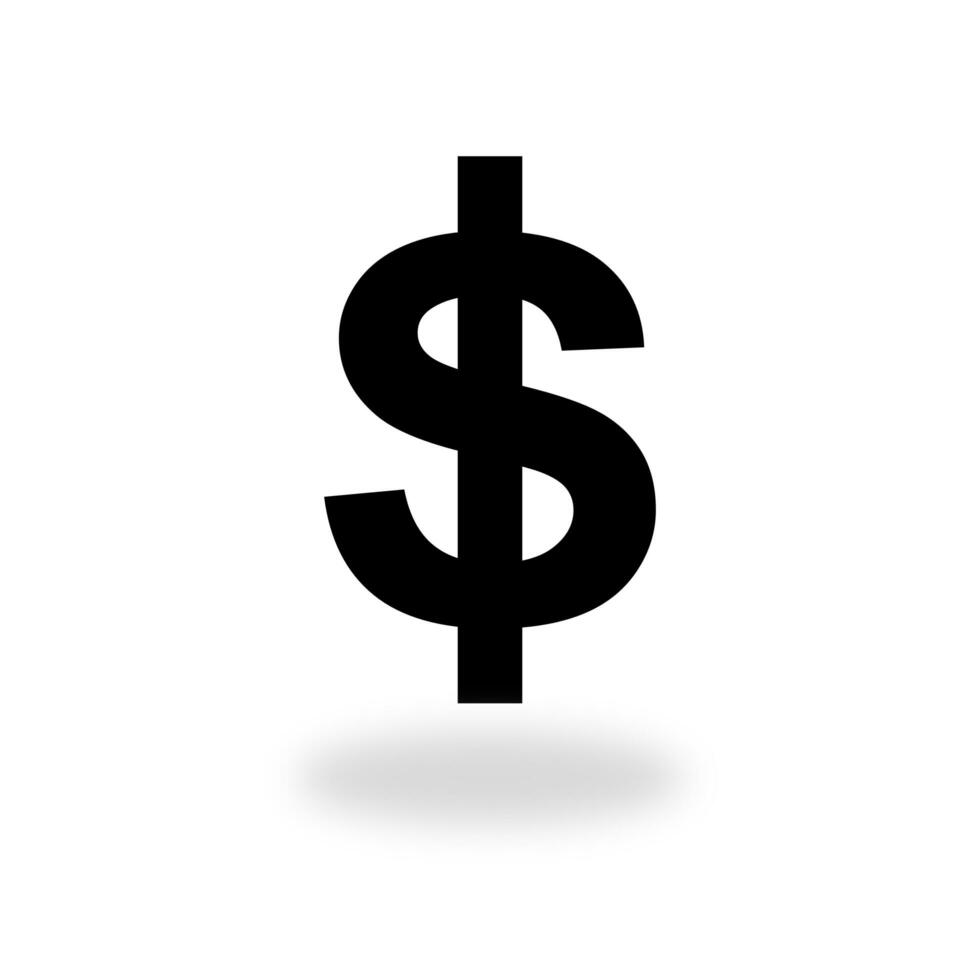 Dollar Zeichen Vektor auf Weiß Hintergrund. foto