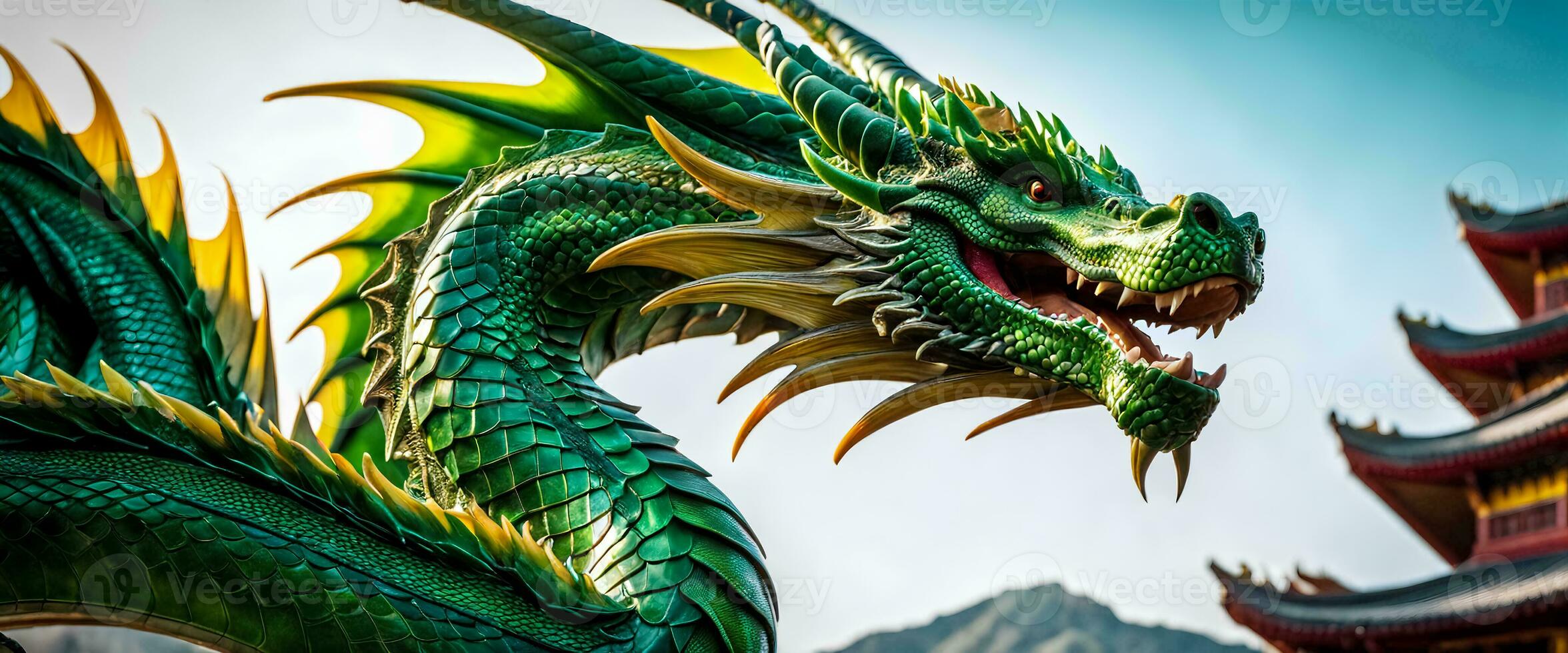 Grün Drachen, Symbol von 2024 gemäß zu das Chinesisch Horoskop foto