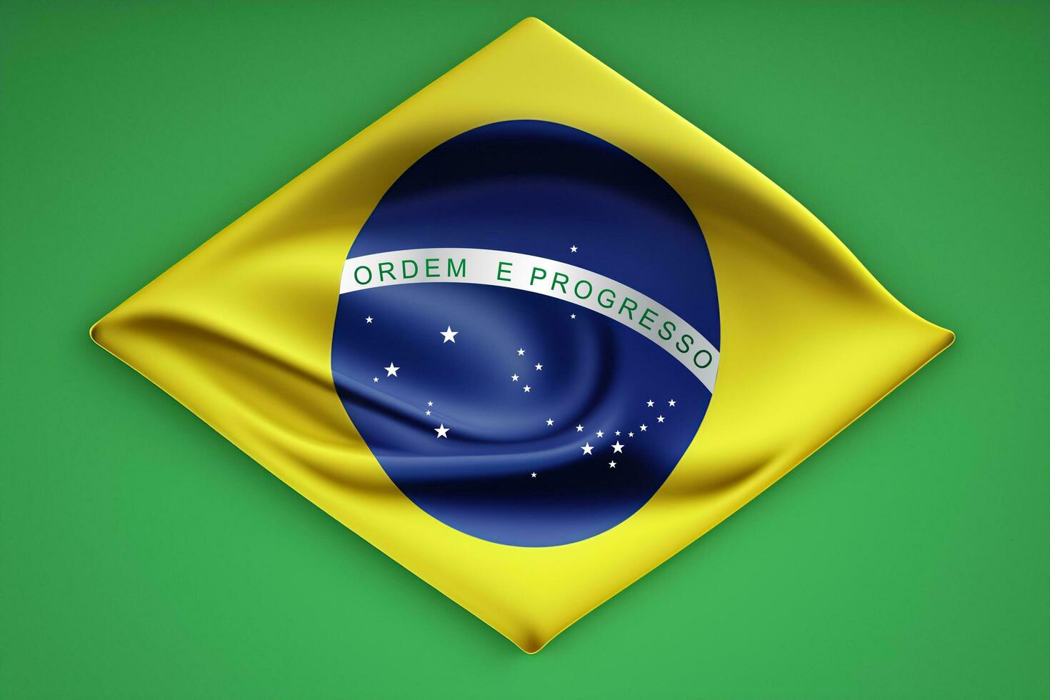 3d realistisch texturiert Brasilien Flagge Hintergrund foto