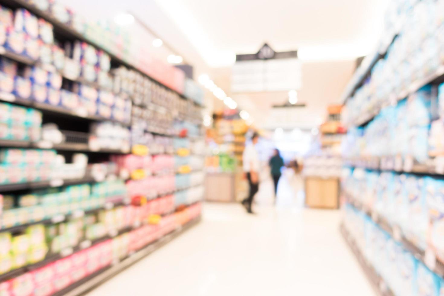 abstrakte Unschärfe und defokussierter Supermarkt foto