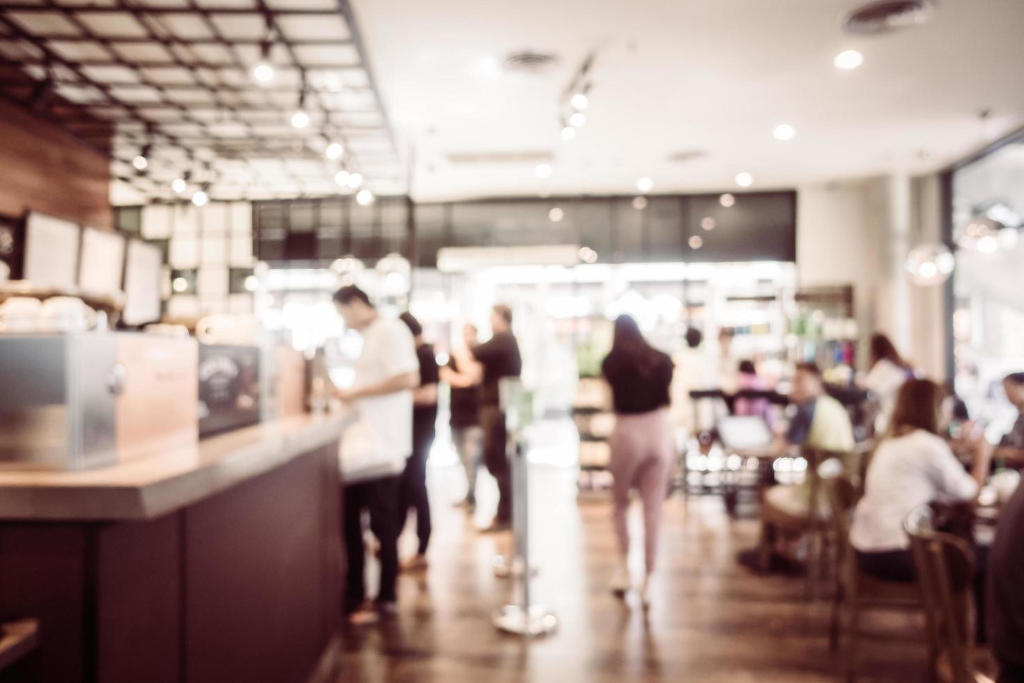 abstrakte Unschärfe und defokussiertes Café-Interieur foto