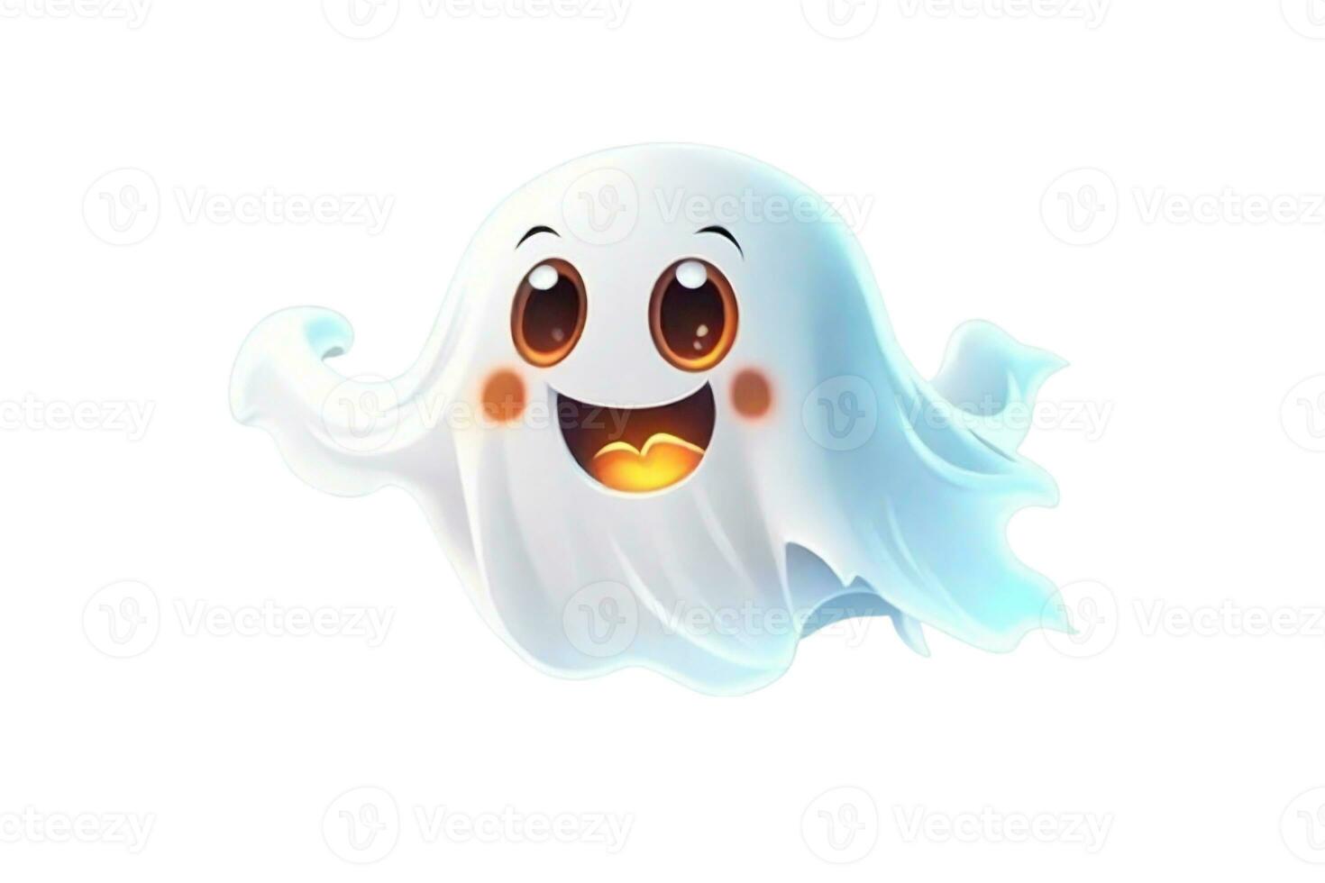 Weiß Geist auf ein Licht Hintergrund kawaii Grafik zum Halloween foto