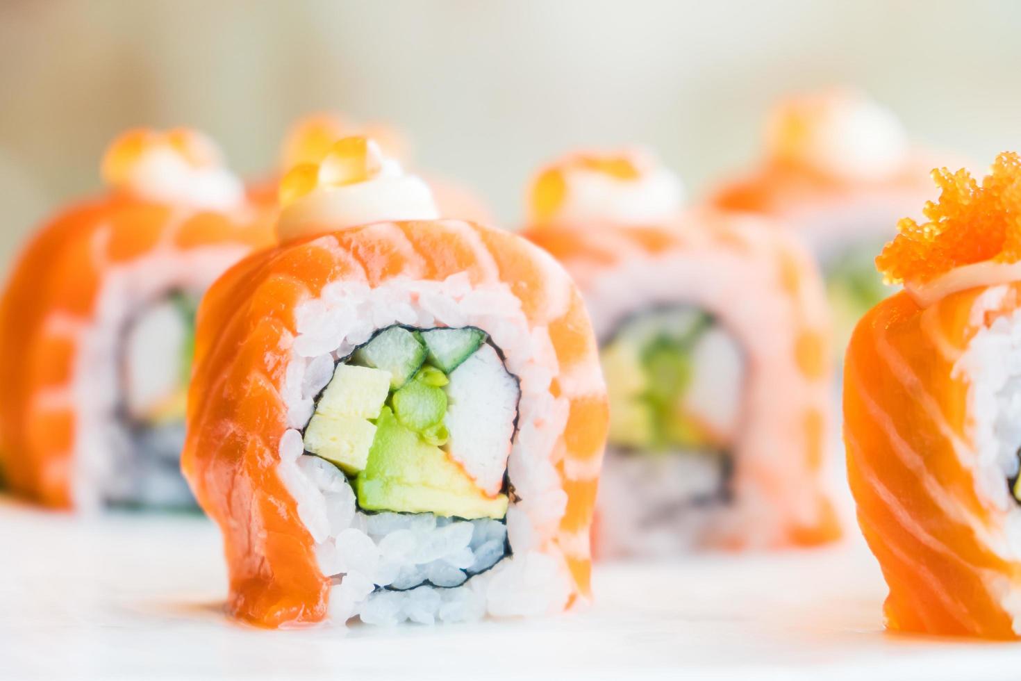 Sushi Lachs Brötchen foto