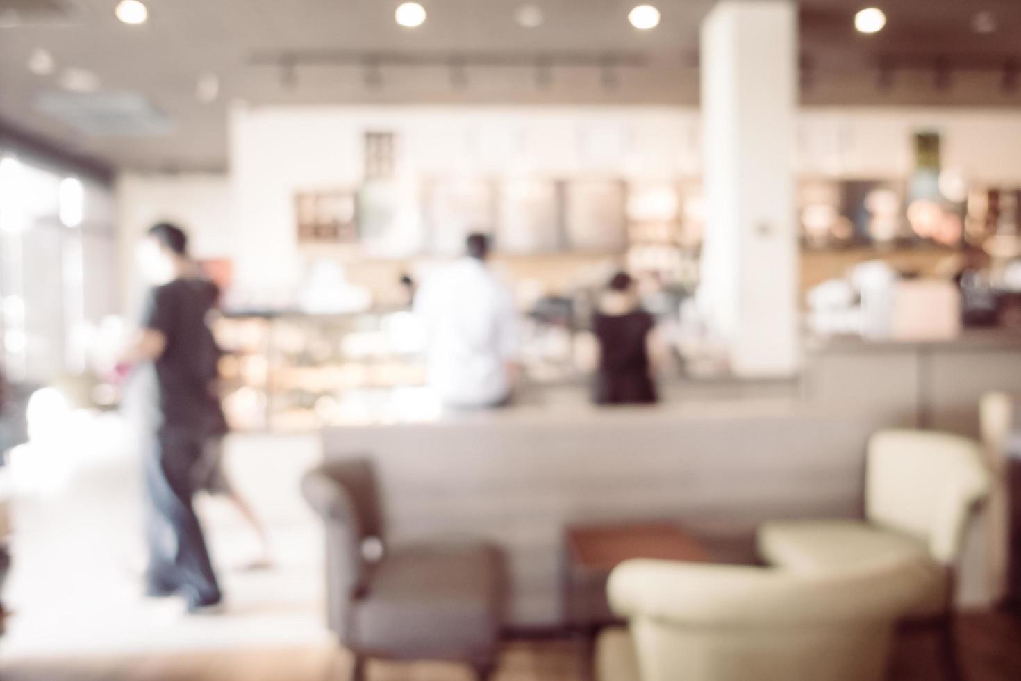 abstrakte Unschärfe Coffeeshop und Restaurant Interieur foto