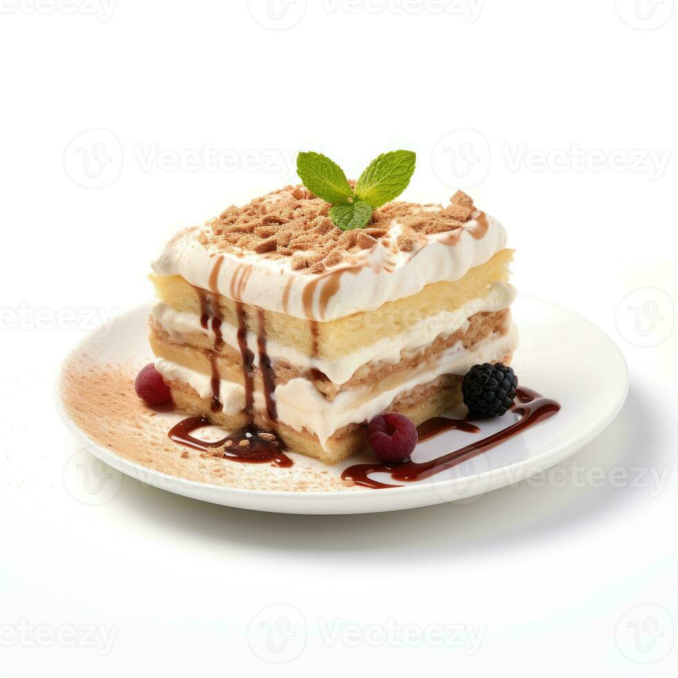 cremig Kuchen isoliert auf Weiß Hintergrund foto