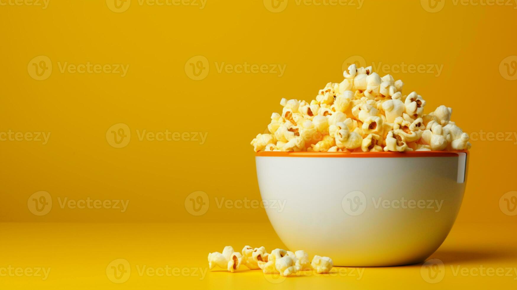 gesalzen Popcorn im Schüssel oder Eimer isoliert auf schwarz Hintergrund foto