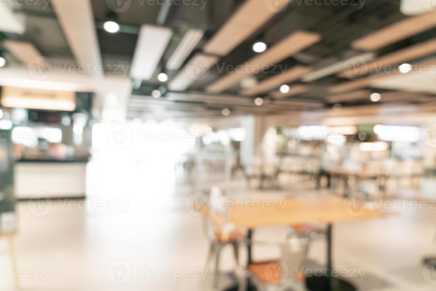 abstrakter Unschärfe-Food-Court im Einkaufszentrum für den Hintergrund foto