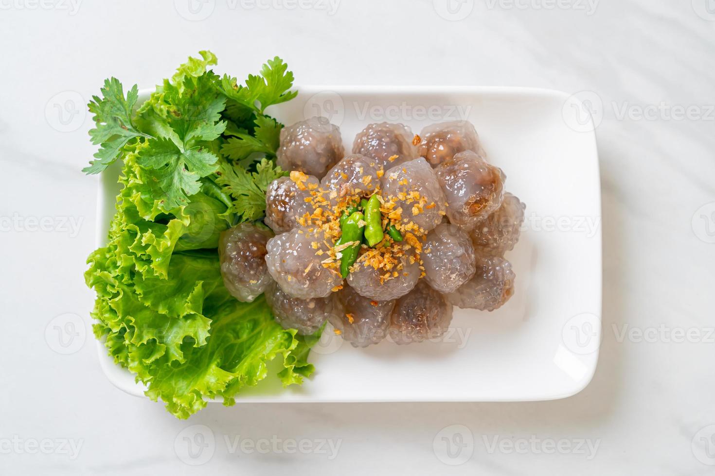 gedämpfte Tapioka-Knödel mit Schweinefleisch foto