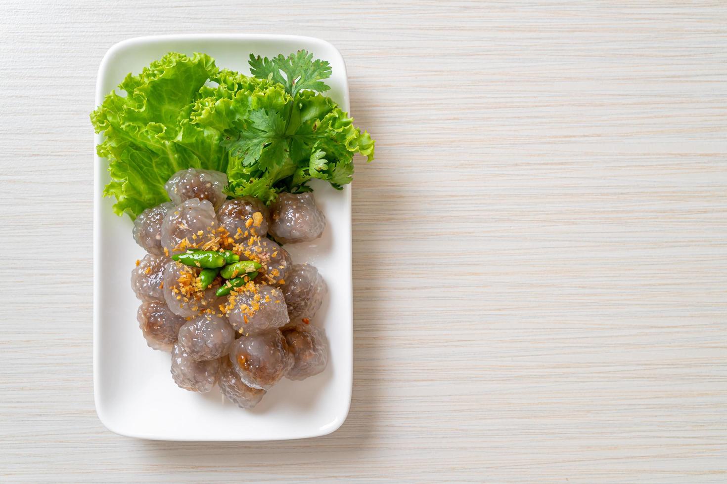 gedämpfte Tapioka-Knödel mit Schweinefleisch foto