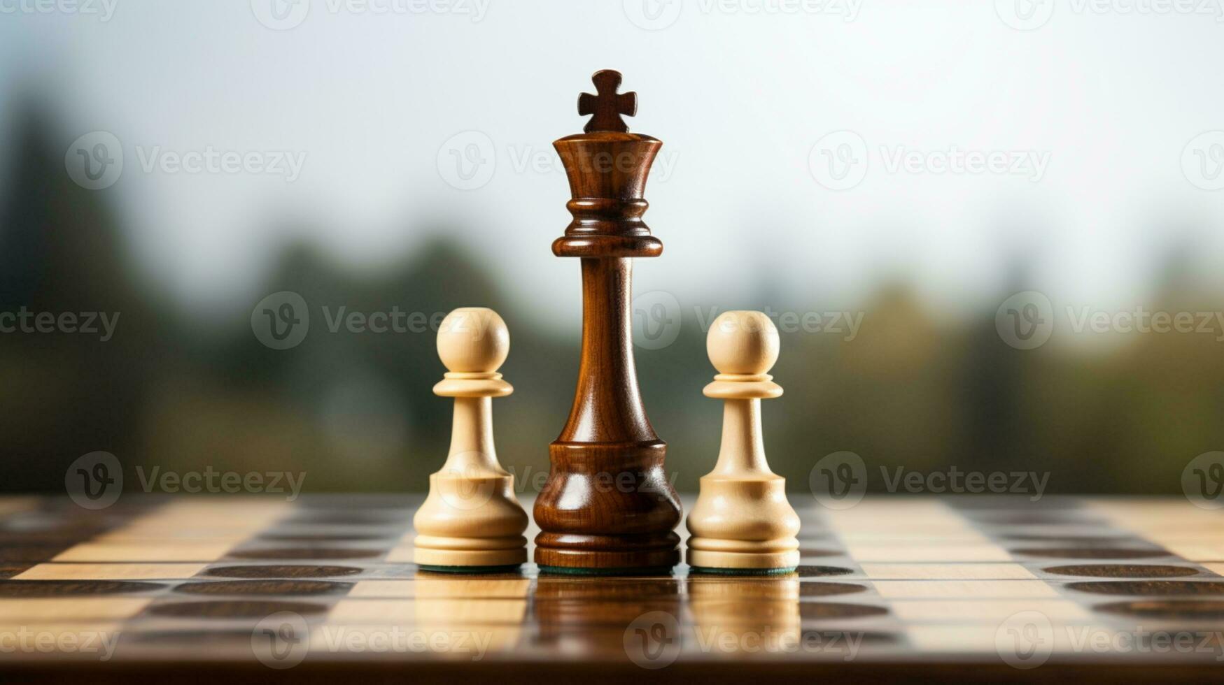 Schach Spiel verwenden Strategien zu Regeln das Planke, Entscheidung Herstellung passen, Schach Stück isoliert auf Hintergrund, ai generiert foto