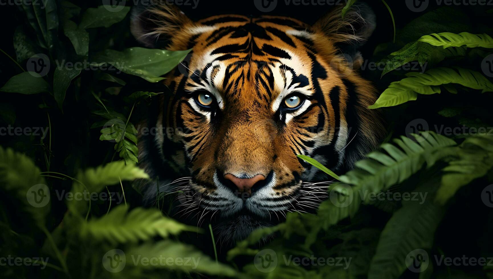 Porträt von ein Tiger im das Dschungel. Nahansicht. foto