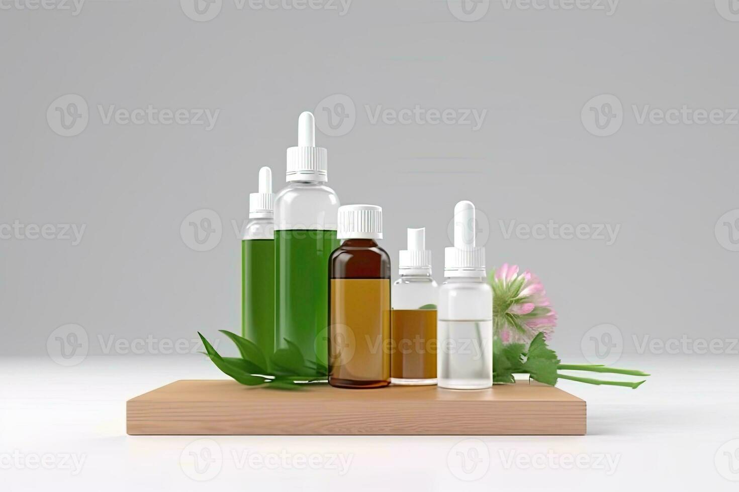 Vielfalt von Hautpflege Produkte angezeigt im Flaschen foto