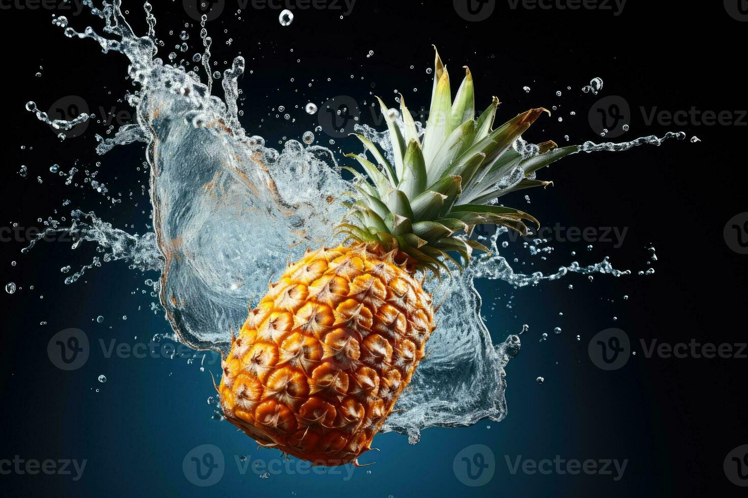 Ananas im Wasser Spritzen foto