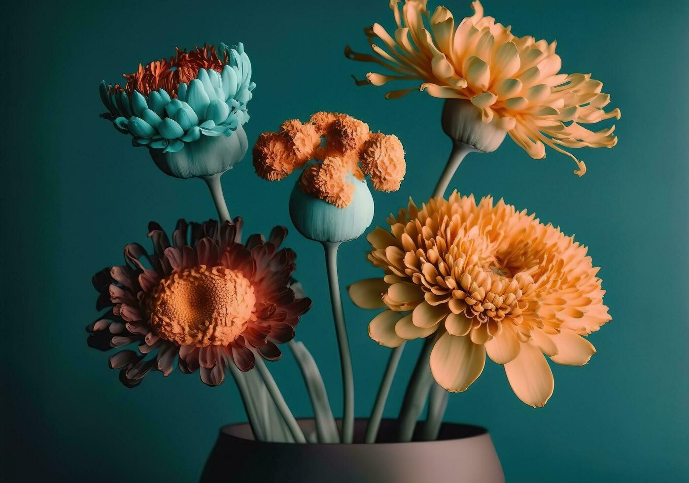 elegant botanisch Illustration von schön Blume Banner generativ ai foto