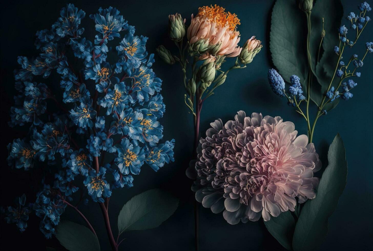 Natur inspiriert Blumen- Banner Design zum Frühling Hochzeit generativ ai foto