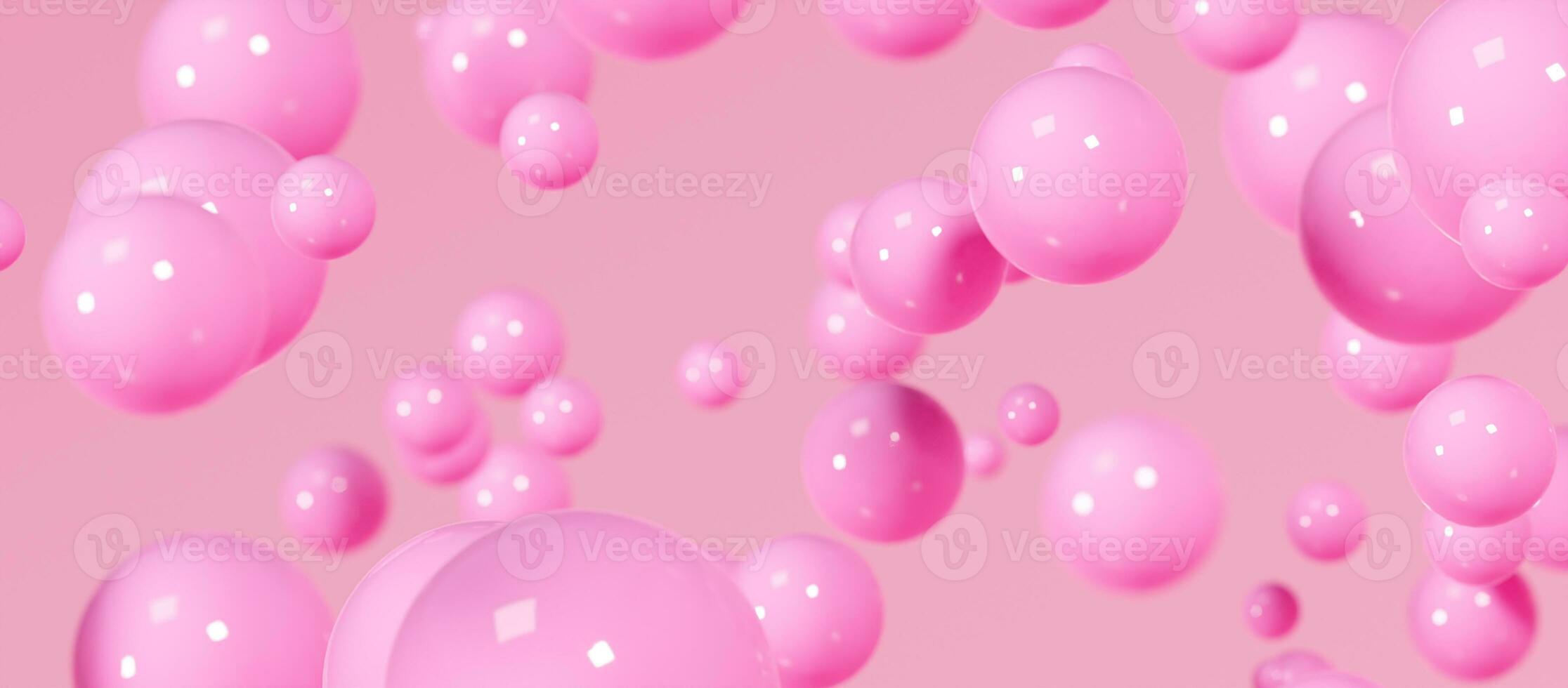 Rosa glänzend Bälle auf pfirsichfarben Hintergrund foto