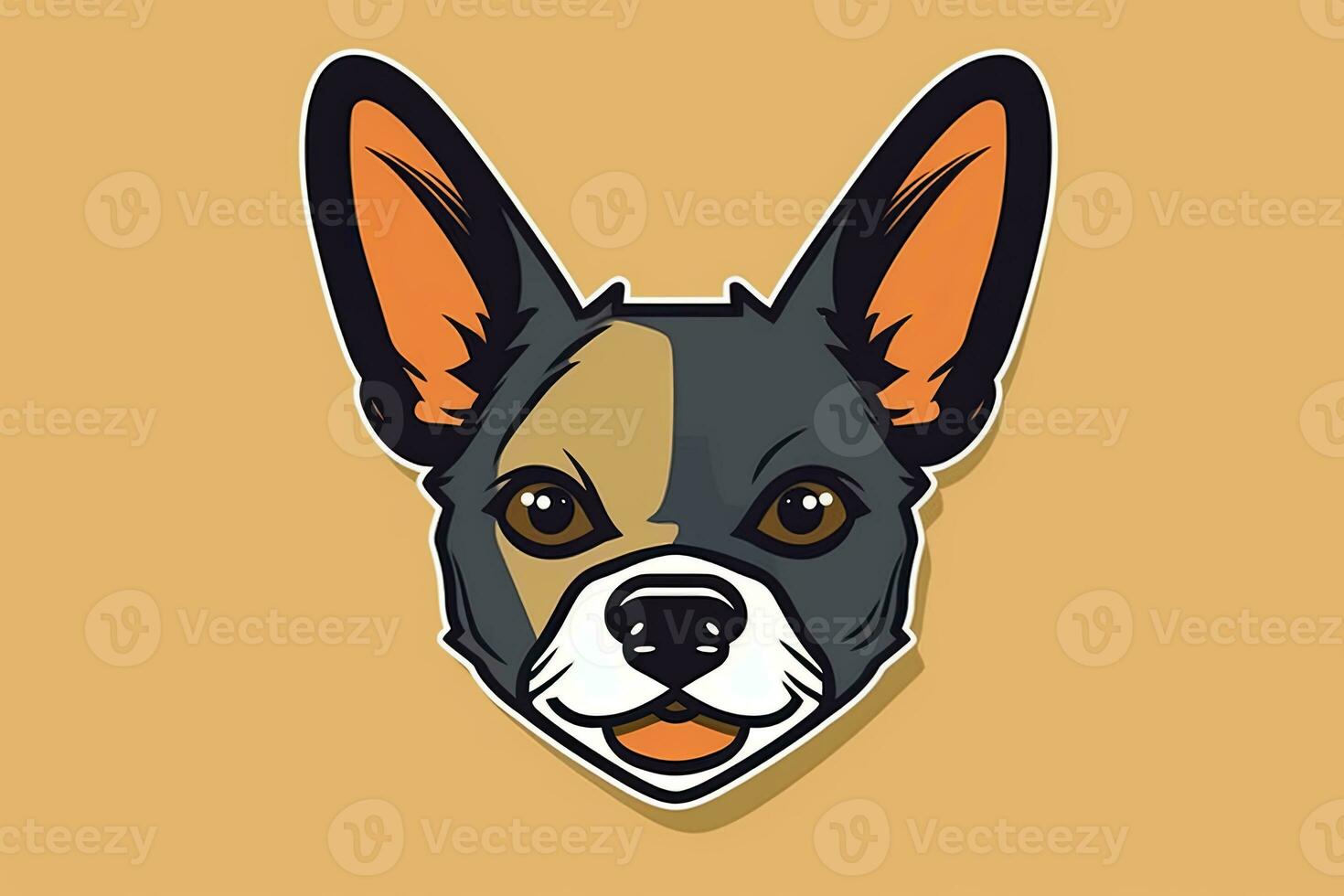 Chihuahua Hund Grafik Illustration isoliert auf ein einfarbig Hintergrund generativ ai foto
