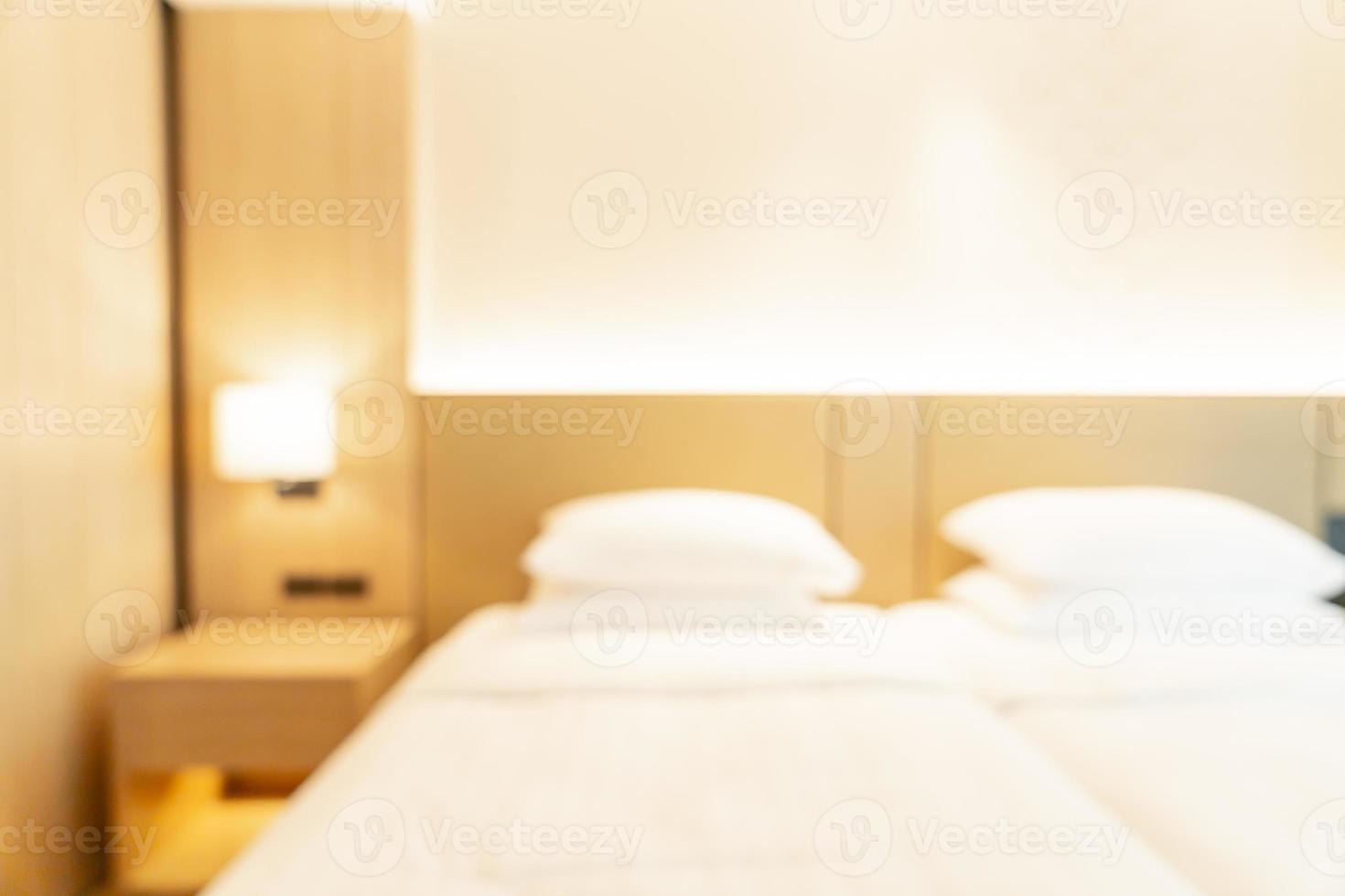abstrakte Unschärfe und defokussiertes Hotel-Resort-Schlafzimmer für den Hintergrund foto