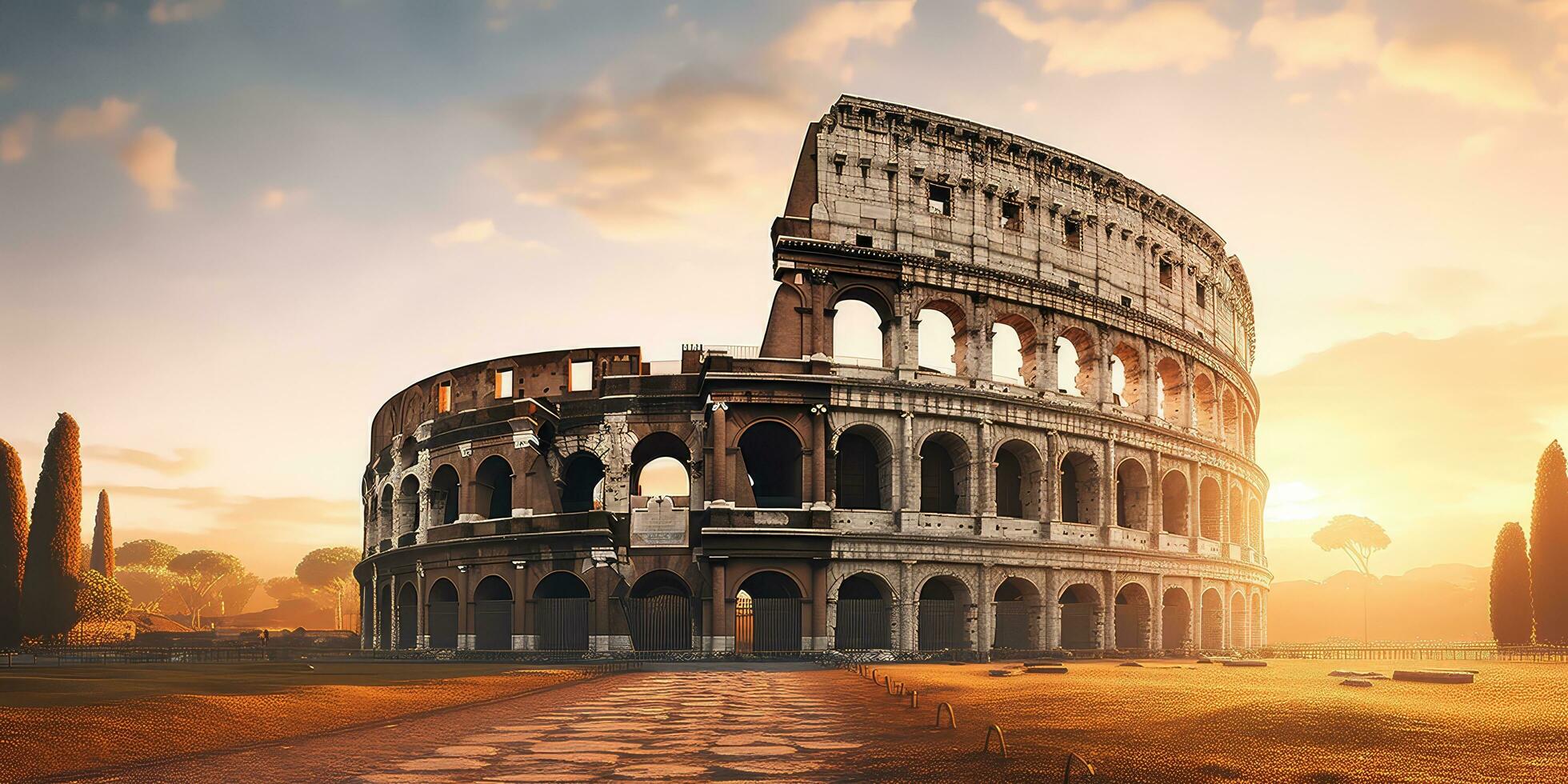 Kolosseum beim Sonnenaufgang. Rom - - Italien ,generativ ai foto