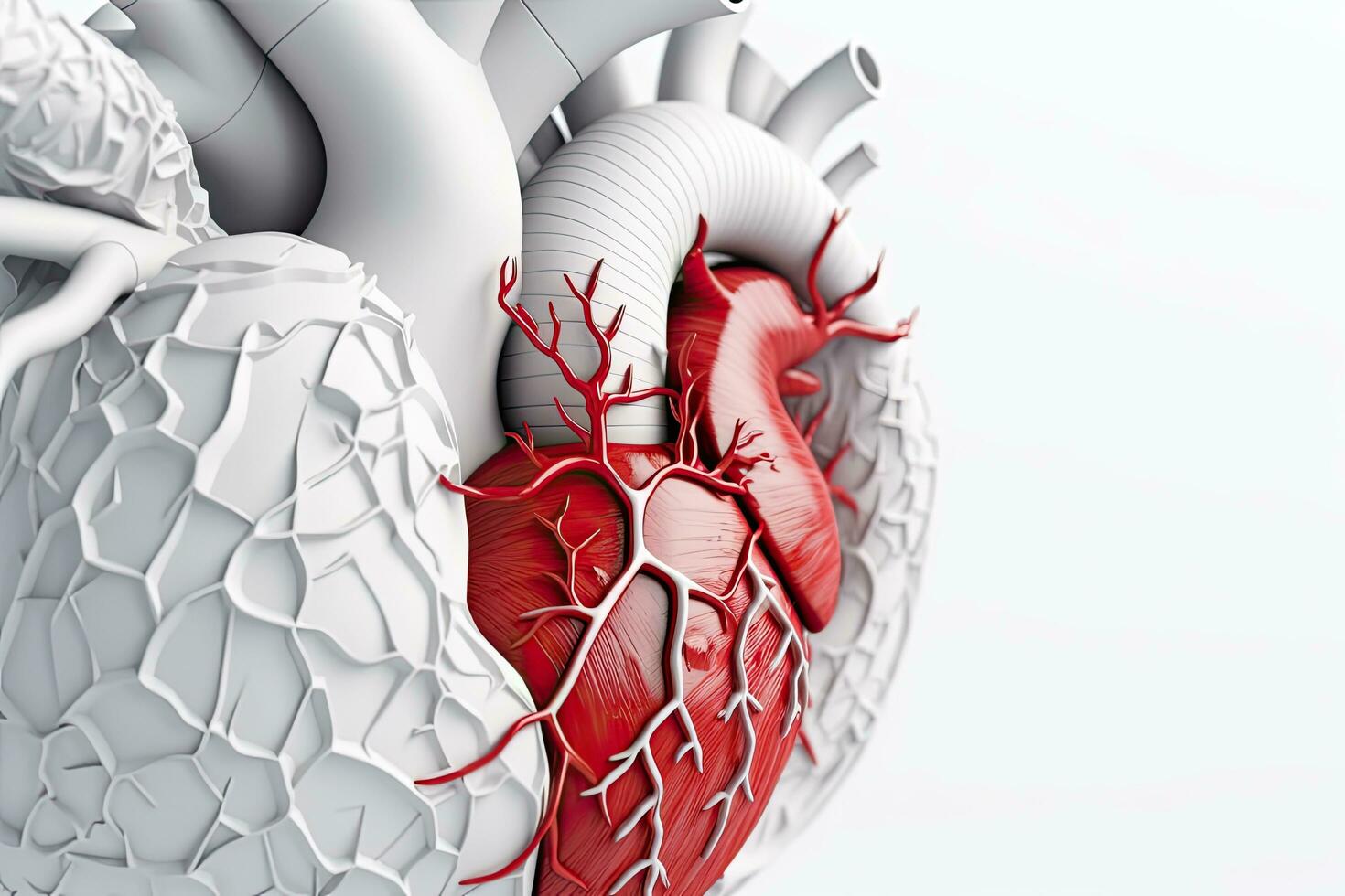 Mensch Herz 3d auf Weiß Hintergrund ,generativ ai. foto