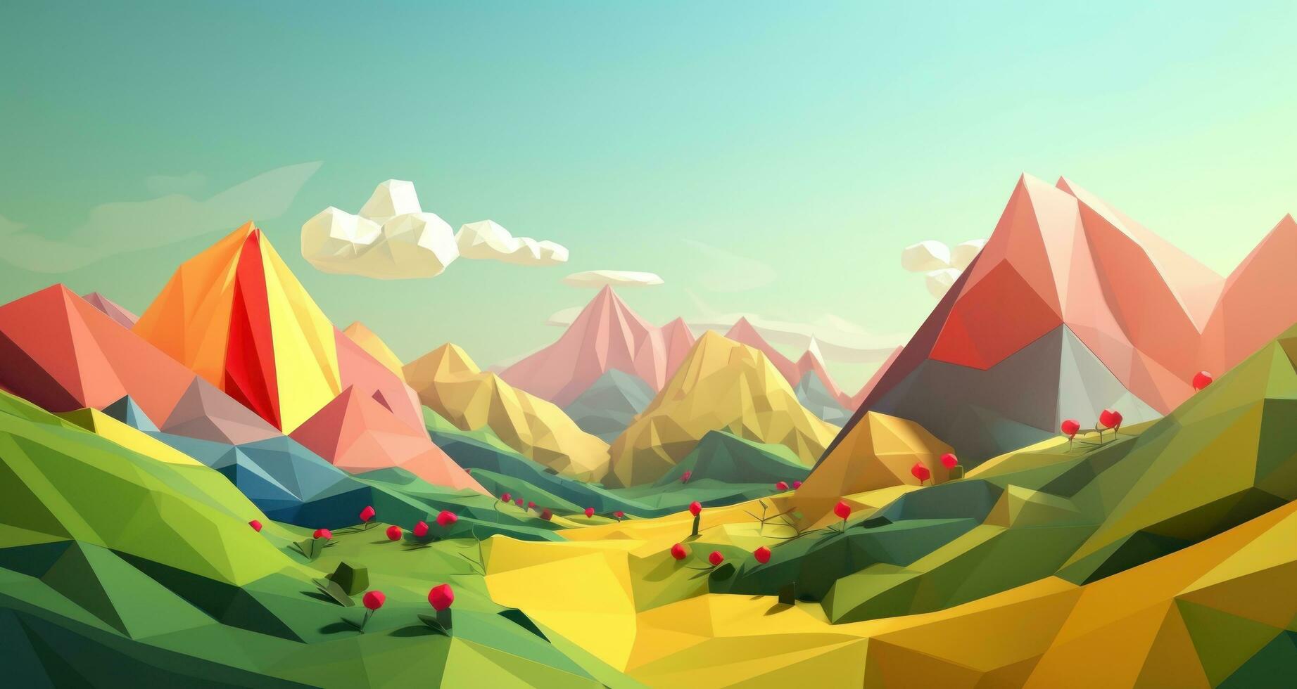 ein abstrakt Gemälde von Berge foto