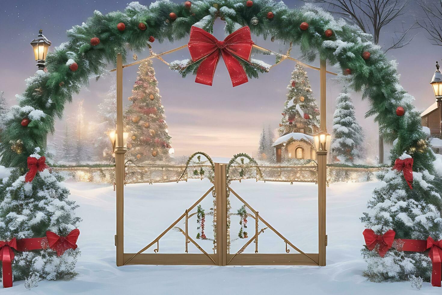 dekorativ Weihnachten Veranstaltung Tor Hintergrund foto