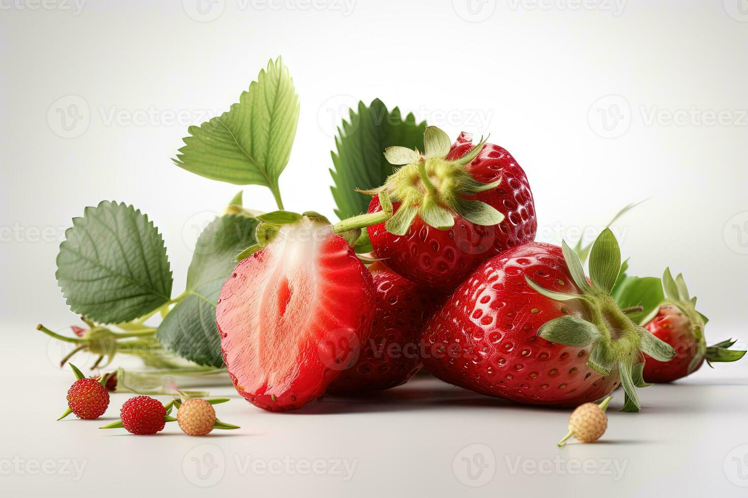 Erdbeere auf Hintergrund. saftig rot Beere, frisch und süss. generiert ai. foto