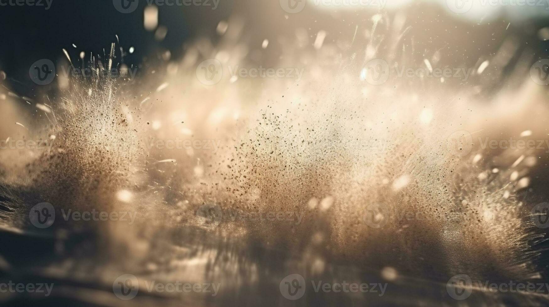 Staub Partikel gesprüht durch das Wind. Sand auf das Boden oder Staub auf das Boden. generativ ai. foto