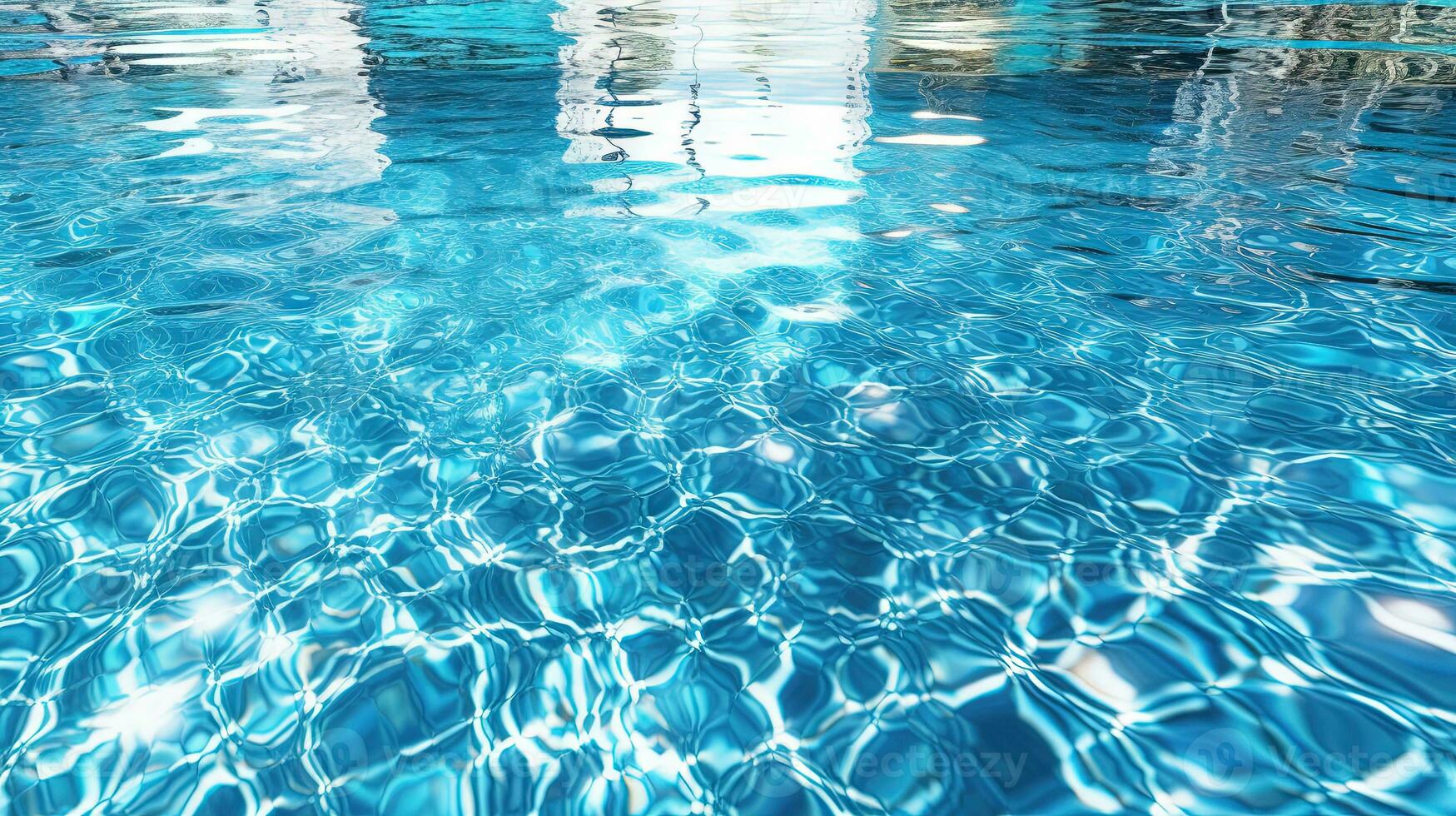 Wellen auf das Blau Schwimmbad Wasser. glänzend Wellen von sauber Schwimmbad Wasser. generiert ai. foto