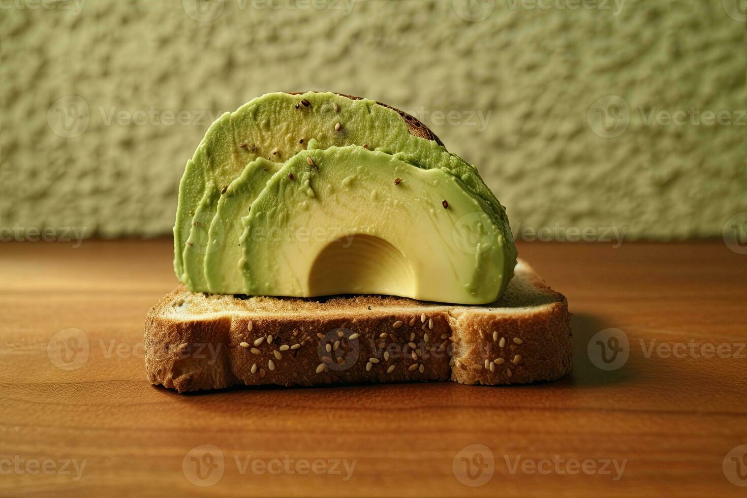 geschnitten Avocado Toast mit Sesam Saat auf es generativ ai foto