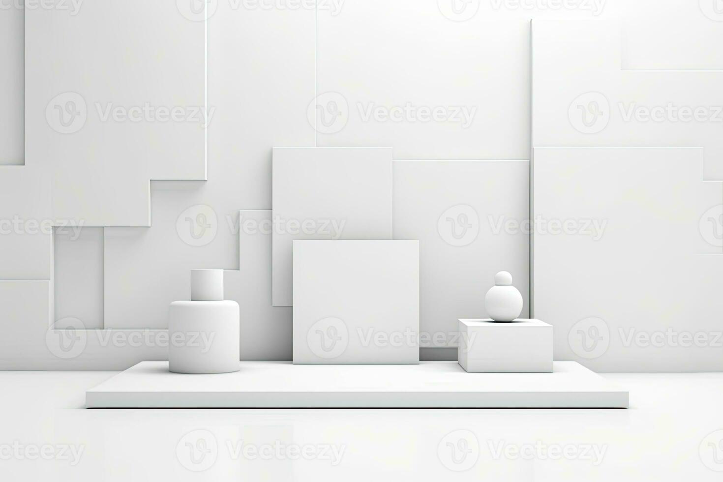 Anzeige Attrappe, Lehrmodell, Simulation Podium von ein Weiß Marmor Bogen mit ein Stein Bogen im das Center foto
