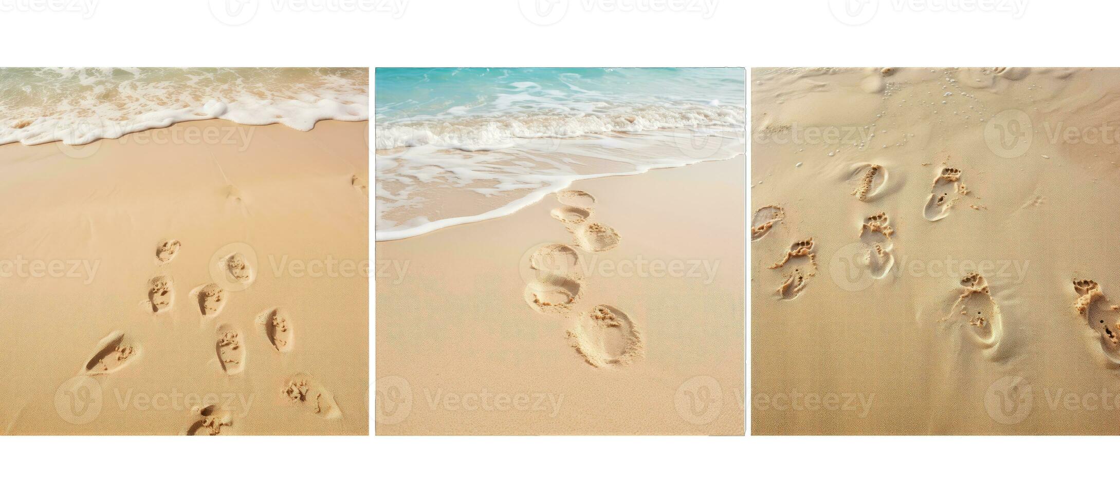 Fußabdruck sandig Strand Fußabdrücke Hintergrund Textur foto