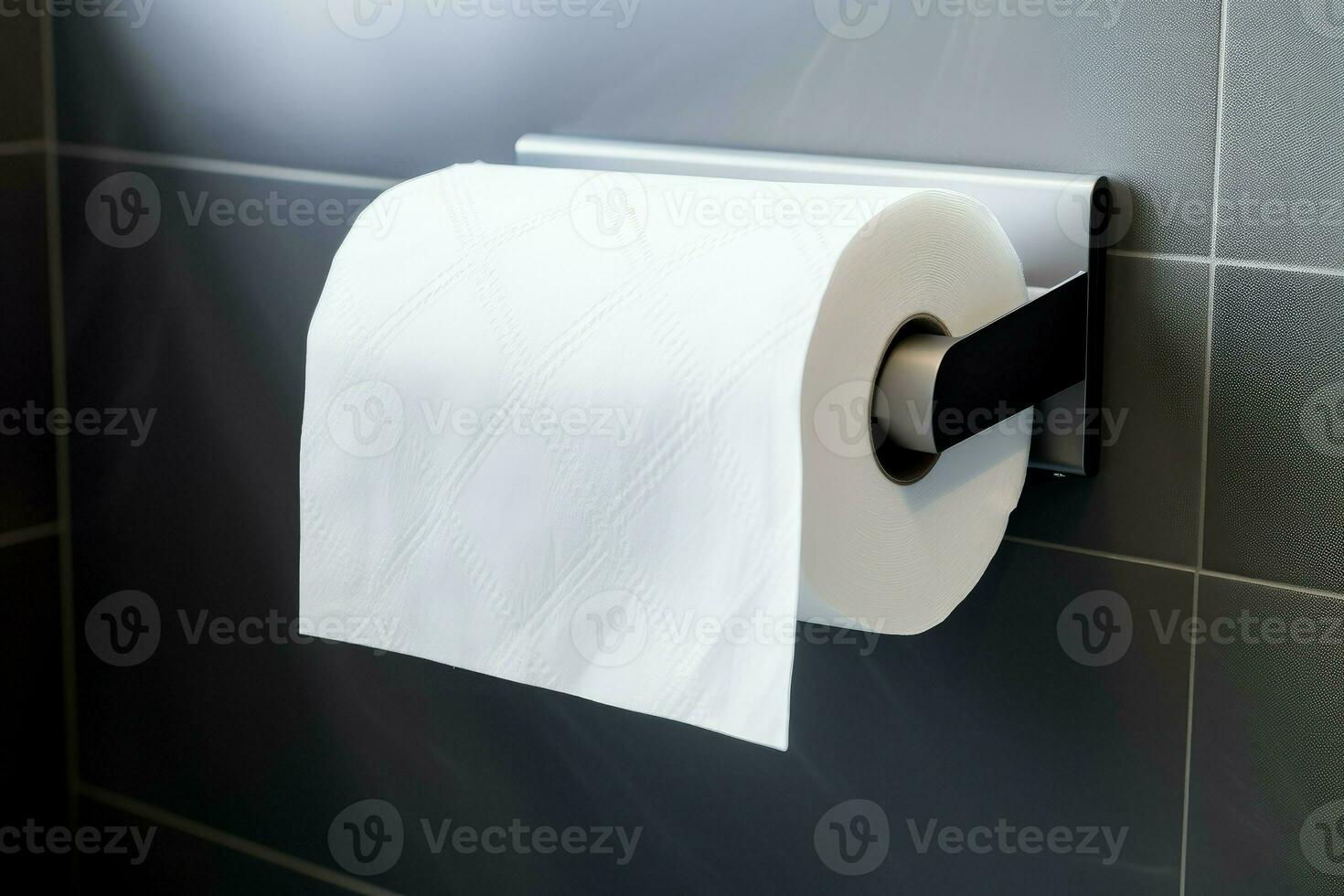 Toilette Papier Halter rollen. generieren ai foto