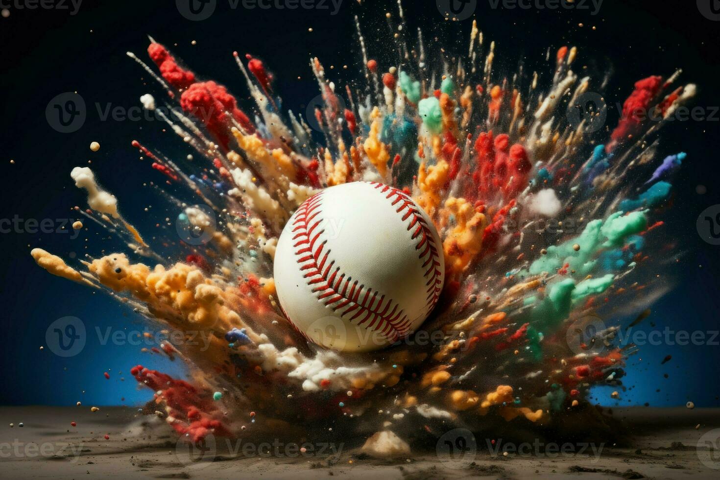 mächtig Baseball Schläger Explosion Ball. generieren ai foto