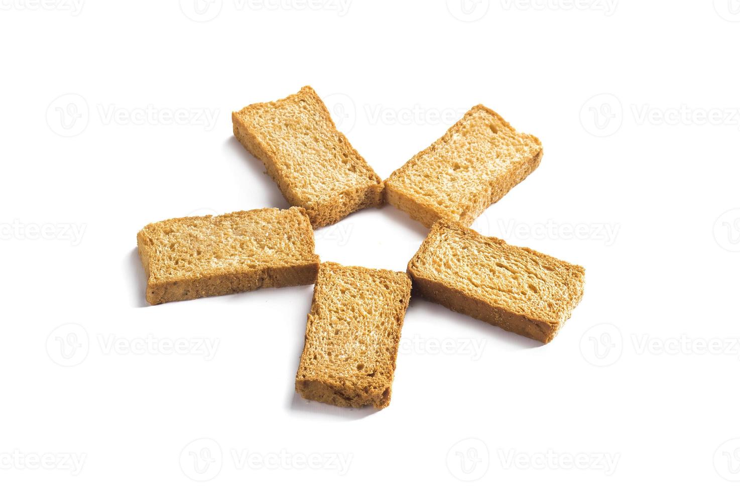 Zwieback oder Toast auf weißem Hintergrund foto