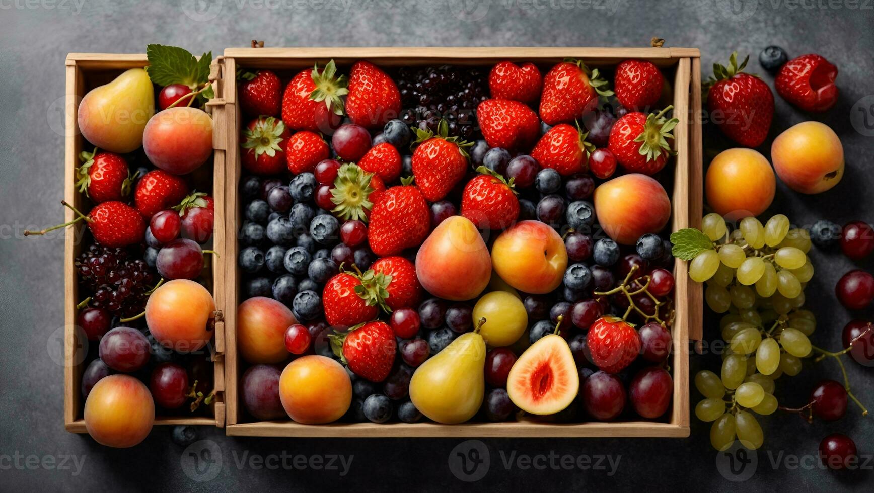 Sommer- Obst und Beere Vielfalt. ai generiert foto