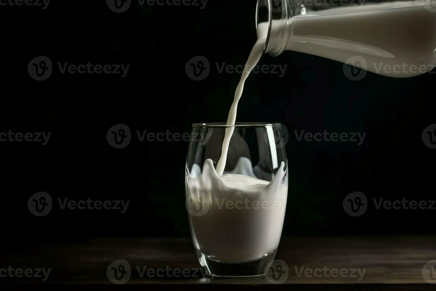 Milch gegossen Glas. generieren ai foto