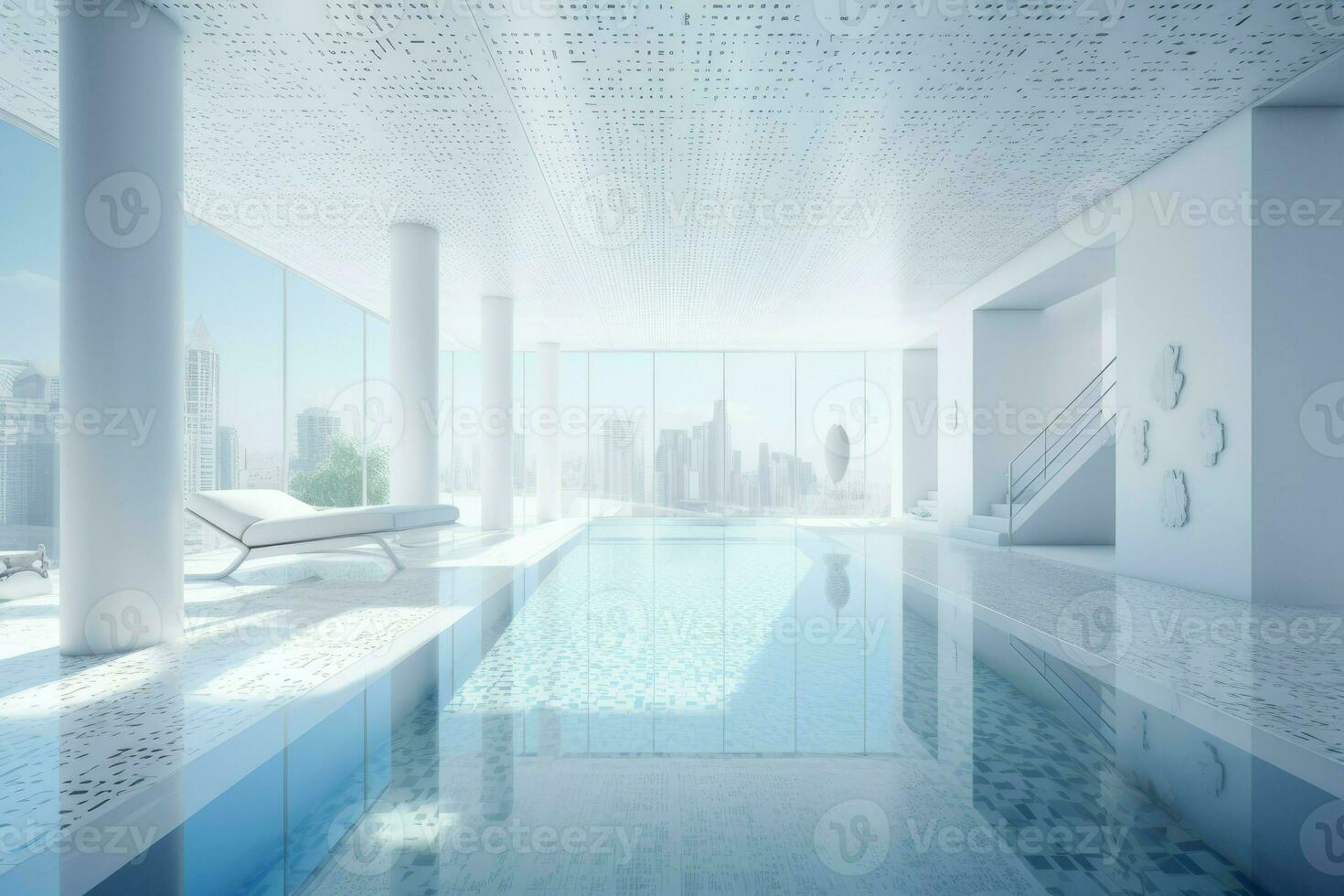 Luxus Schwimmbad Zimmer. generieren ai foto