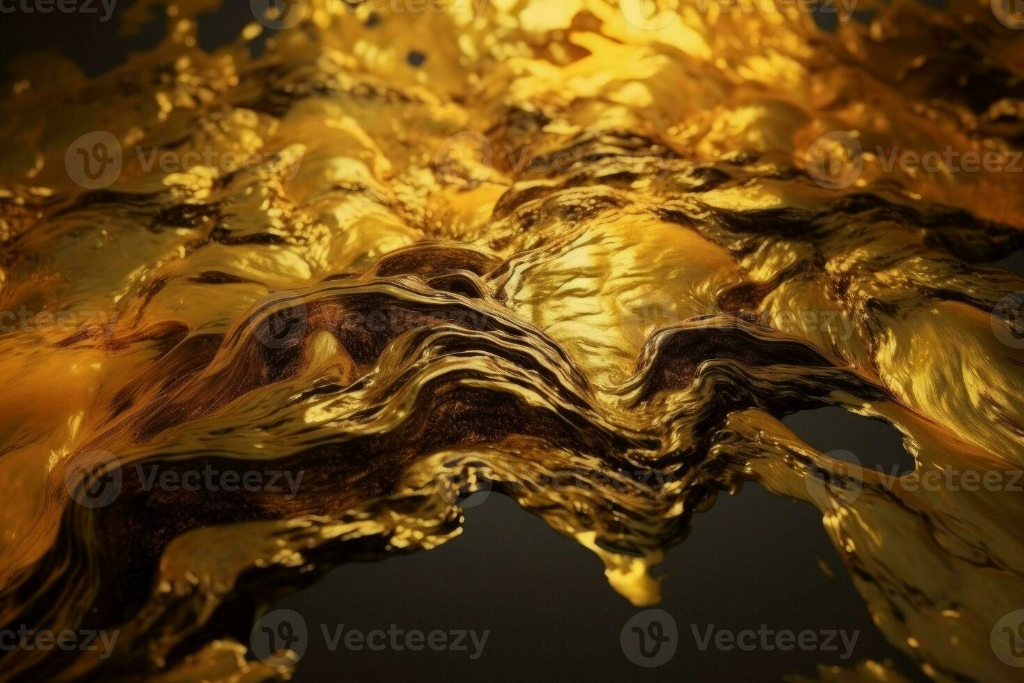 abstrakt hypnotisch Gold Wasser. generieren ai foto