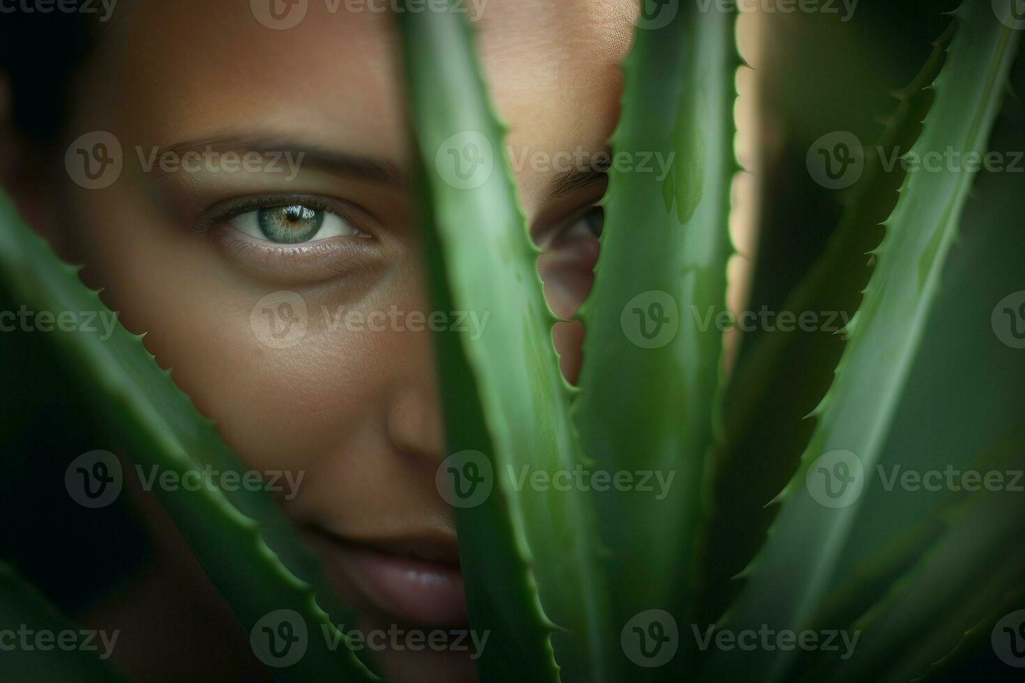 Frau Aloe Vera. generieren ai foto